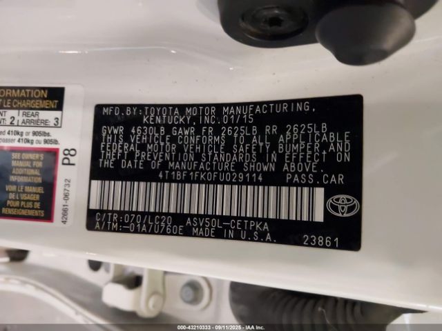 2015 TOYOTA CAMRY 4T1BF1FK0FU029114 Photo 8