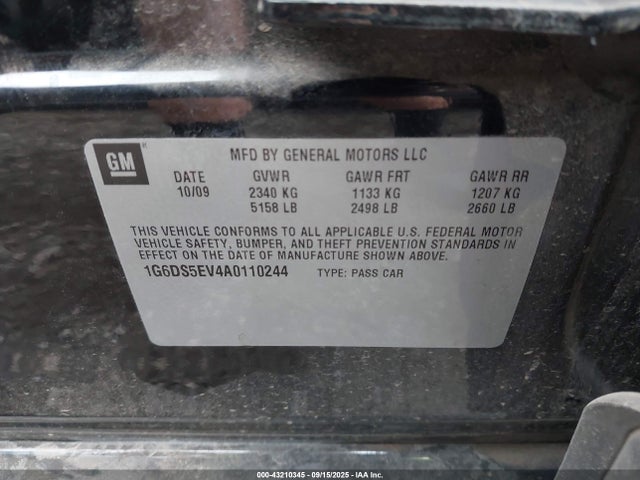 2010 CADILLAC CTS 1G6DS5EV4A0110244 Photo 8