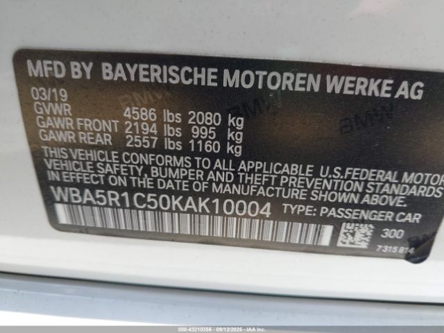 2019 BMW 330I WBA5R1C50KAK10004 Photo 8