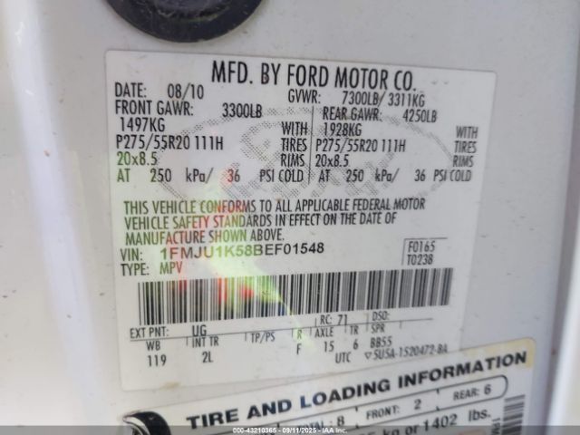 2011 FORD EXPEDITION 1FMJU1K58BEF01548 Photo 8