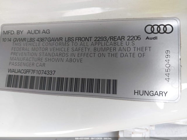 2015 AUDI A3 WAUACGFF7F1074337 Photo 8