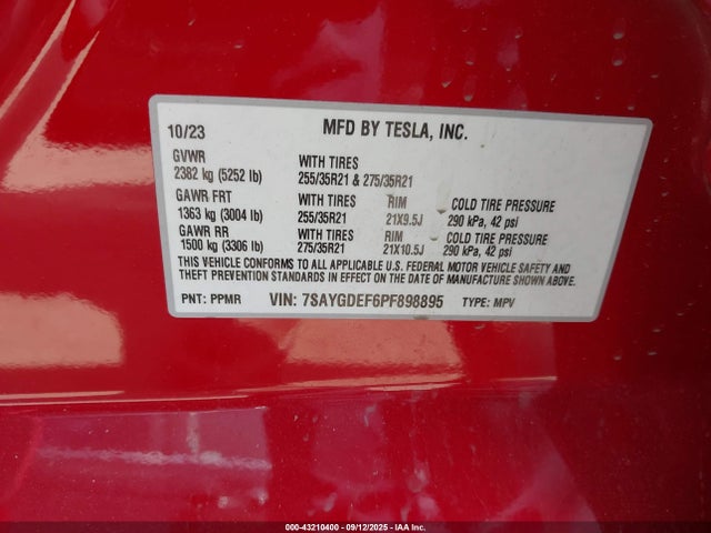 2023 TESLA MODEL Y 7SAYGDEF6PF898895 Photo 8