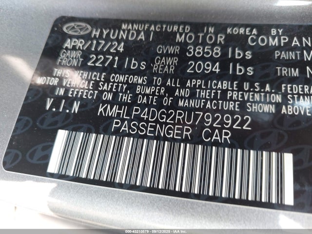 KMHLP4DG2RU792922 Hyundai mpi nu pe