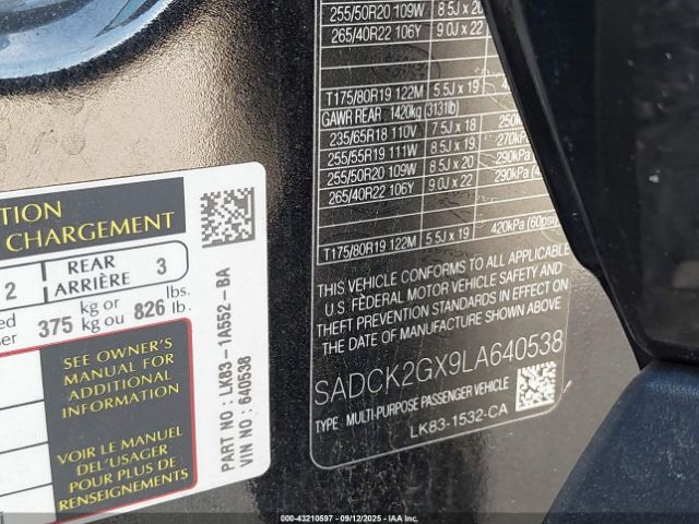 2020 JAGUAR F-PACE SADCK2GX9LA640538 Photo 8