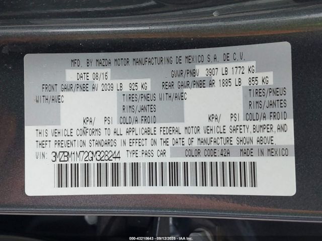 2016 MAZDA MAZDA3 3MZBM1M72GM328244 Photo 8