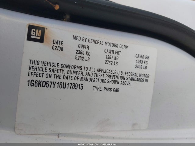 2006 CADILLAC DTS 1G6KD57Y16U178915 Photo 8