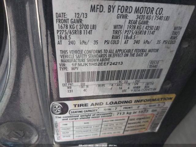 1FMJK1H52EEF24213 Ford Expedition
