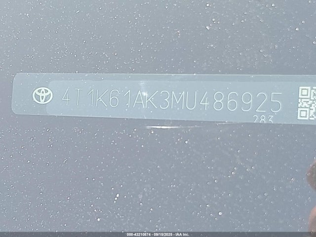 4T1K61AK3MU486925 Toyota a25a-fks