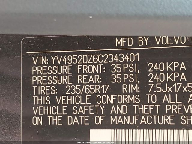 2012 VOLVO XC60 YV4952DZ6C2343401 Photo 8