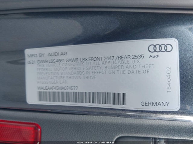 WAUEAAF45MA074577 Audi 45 tfsi (2.0t)