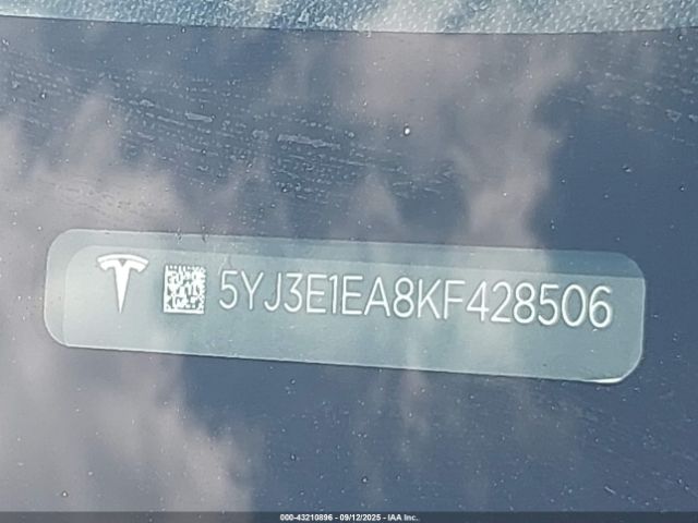 2019 TESLA MODEL 3 5YJ3E1EA8KF428506 Photo 8