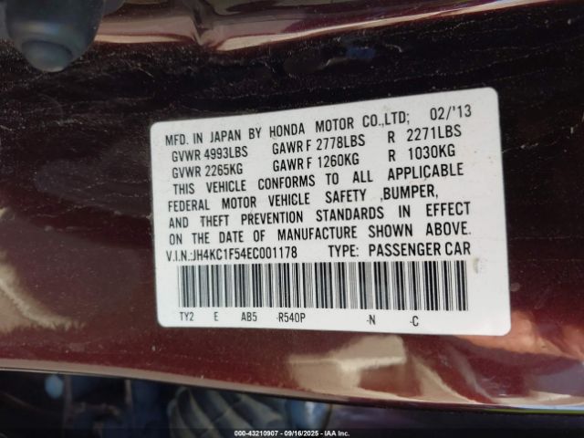 2014 ACURA RLX JH4KC1F54EC001178 Photo 8