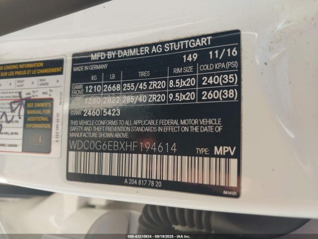 2017 MERCEDES-BENZ AMG GLC 43 WDC0G6EBXHF194614 Photo 8