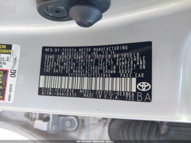 Toyota 2zr-fe 2015 5YFBURHE4FP232844 Image 9