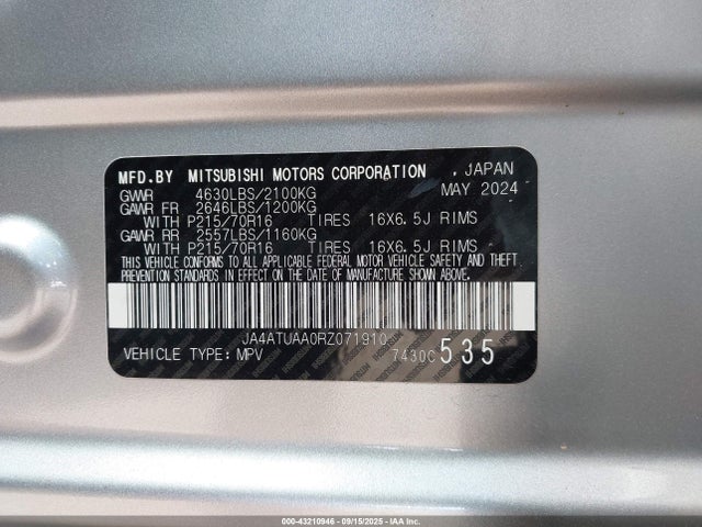 2024 MITSUBISHI ECLIPSE CROSS JA4ATUAA0RZ071910 Photo 8