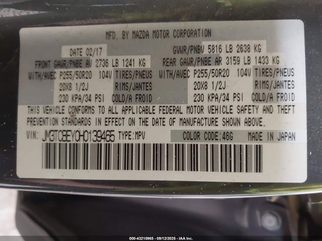 JM3TCBEY0H0139465 Mazda py