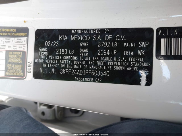 KIA mpi nu 2023 3KPF24AD1PE603540 Image 9