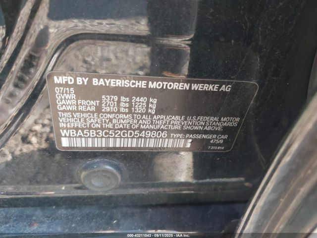 2016 BMW 535I WBA5B3C52GD549806 Photo 8
