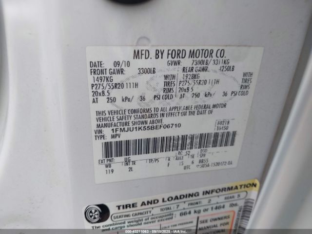 2011 FORD EXPEDITION 1FMJU1K55BEF06710 Photo 8