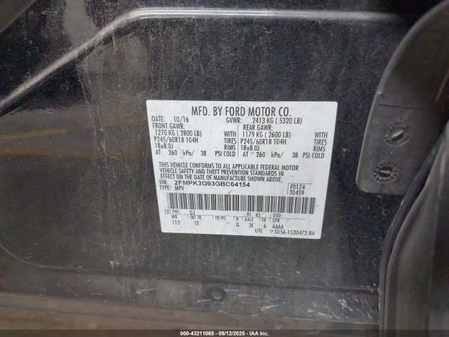 Ford Edge 2016 2FMPK3G93GBC64154 Image 9
