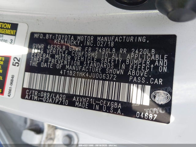 4T1B21HK4JU006372 Toyota a25a-fxs port+direct