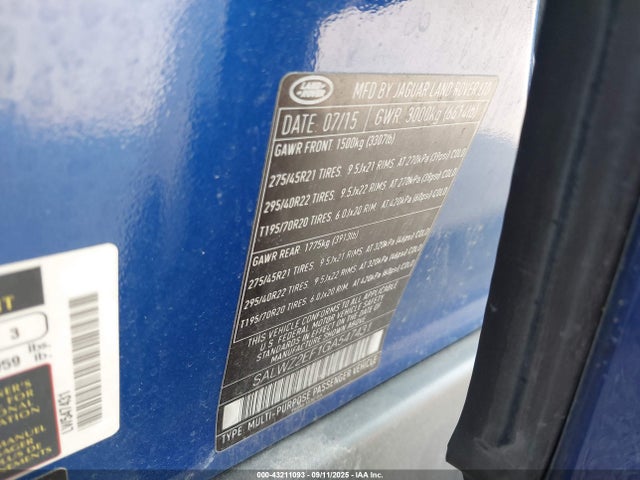 SALWZ2EF1GA547431 Land Rover s/c lev2 ulev