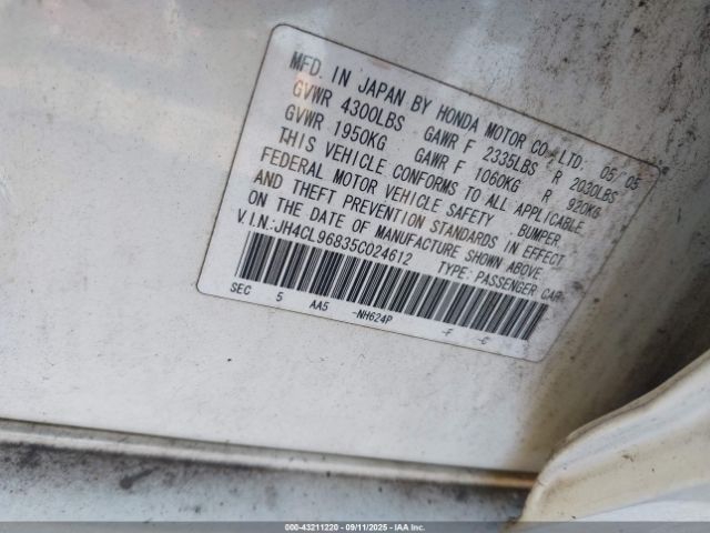 2005 ACURA TSX JH4CL96835C024612 Photo 8