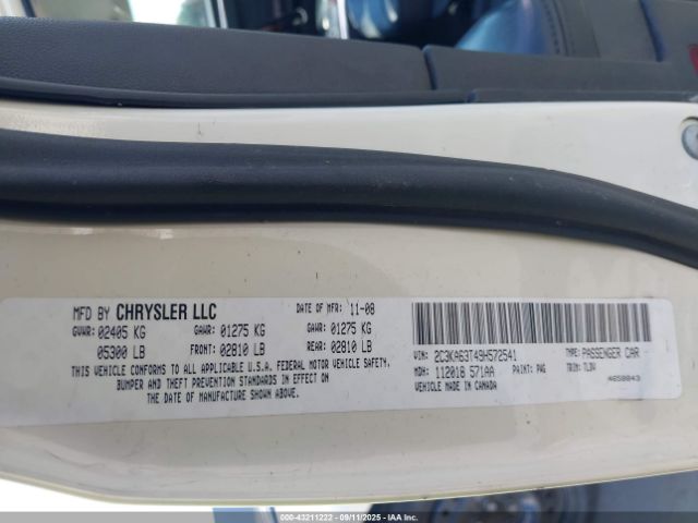 2009 CHRYSLER 300C 2C3KA63T49H572541 Photo 8