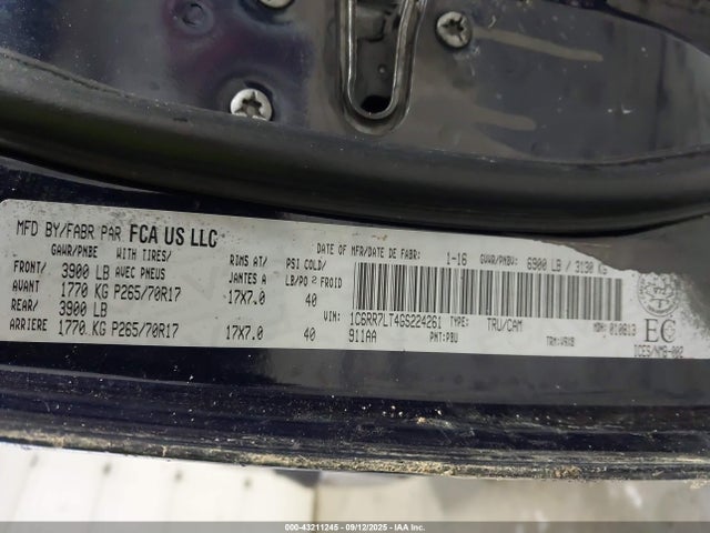 1C6RR7LT4GS224261 RAM 2016