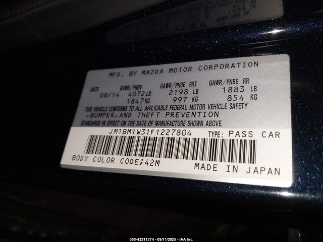 JM1BM1W31F1227804 Mazda py