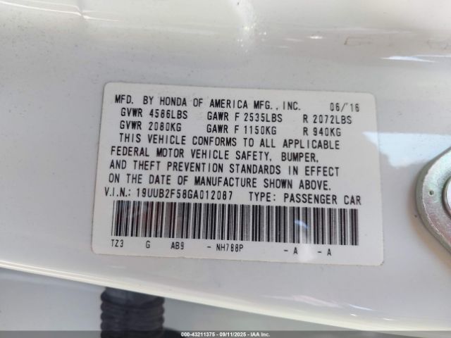 2016 ACURA TLX 19UUB2F58GA012087 Photo 8