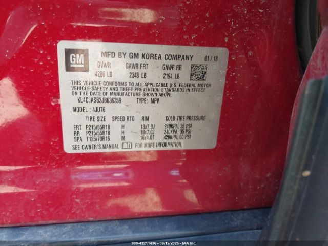 2018 BUICK ENCORE KL4CJASB3JB636359 Photo 8