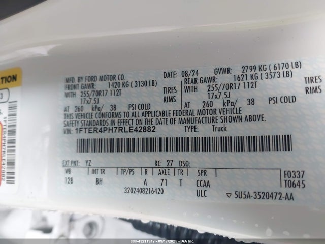 Ford Ranger 2024 1FTER4PH7RLE42882 Image 9