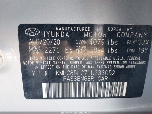 KMHC85LC7LU233052 Hyundai gdi kappa