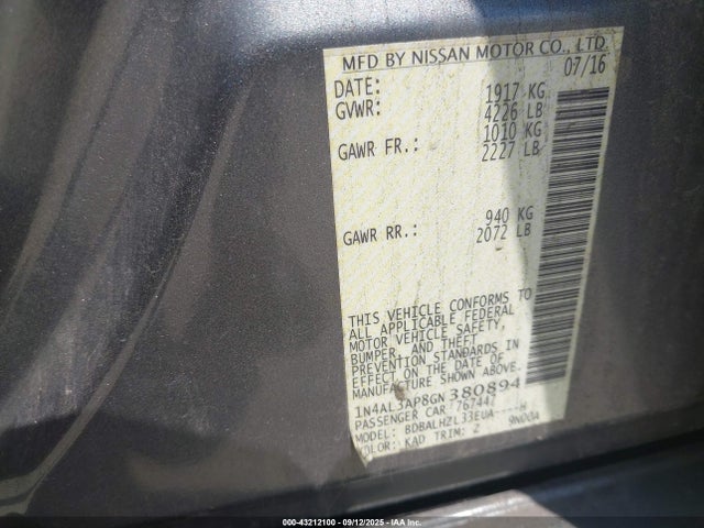 1N4AL3AP8GN380894 Nissan 2016