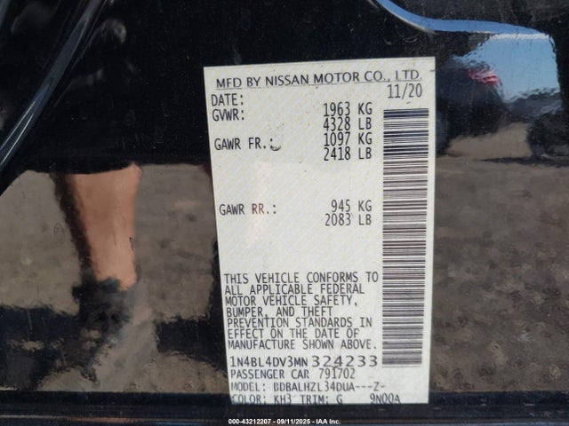 Nissan Altima 2021 1N4BL4DV3MN324233 Image 9