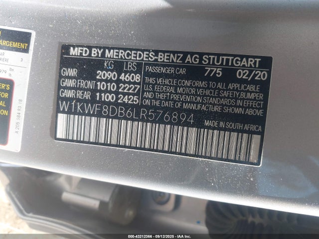 Mercedes-Benz m264 2020 W1KWF8DB6LR576894 Image 9