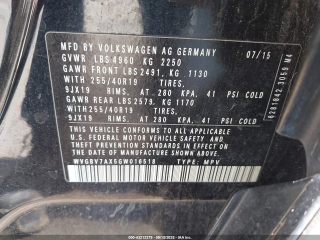 WVGBV7AX5GW016518 Volkswagen 2.0t