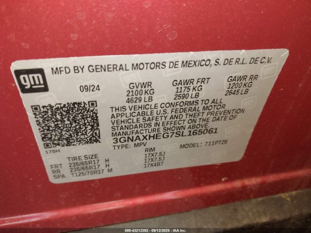 2025 CHEVROLET EQUINOX 3GNAXHEG7SL165061 Photo 8