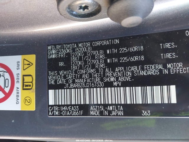 JTJBARBZ8J2167330 Lexus 8ar-fts