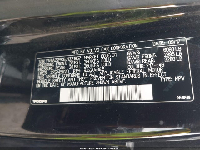 YV4A22PK6J1321857 Volvo b4204ts(hp)