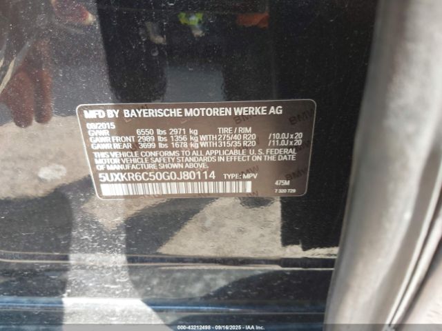 2016 BMW X5 5UXKR6C50G0J80114 Photo 8