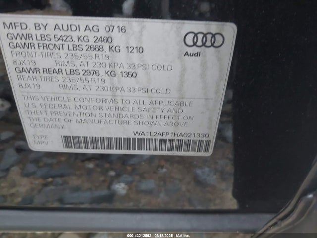 2017 AUDI Q5 WA1L2AFP1HA021330 Photo 8