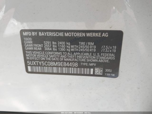 2021 BMW X3 5UXTY5C08M9E84498 Photo 8