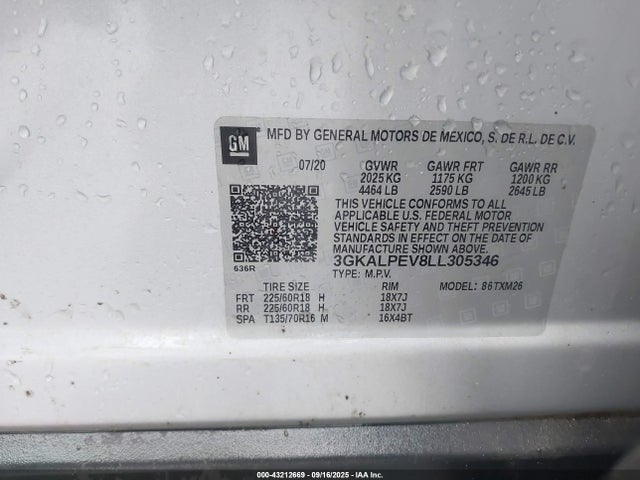 3GKALPEV8LL305346 GMC lyx