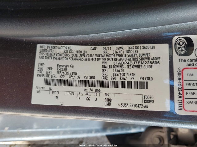 Ford 2014 2014 3FADP4BJ7EM228596 Image 9
