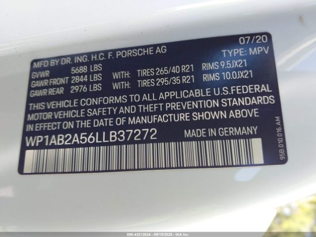 2020 PORSCHE MACAN WP1AB2A56LLB37272 Photo 8