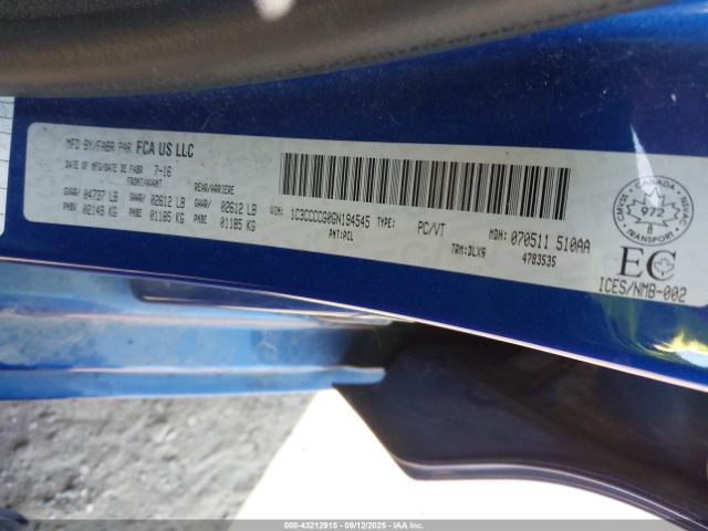 2016 CHRYSLER 200 1C3CCCCG0GN194545 Photo 8