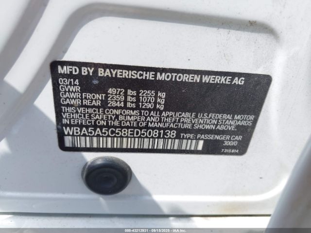2014 BMW 528I WBA5A5C58ED508138 Photo 8