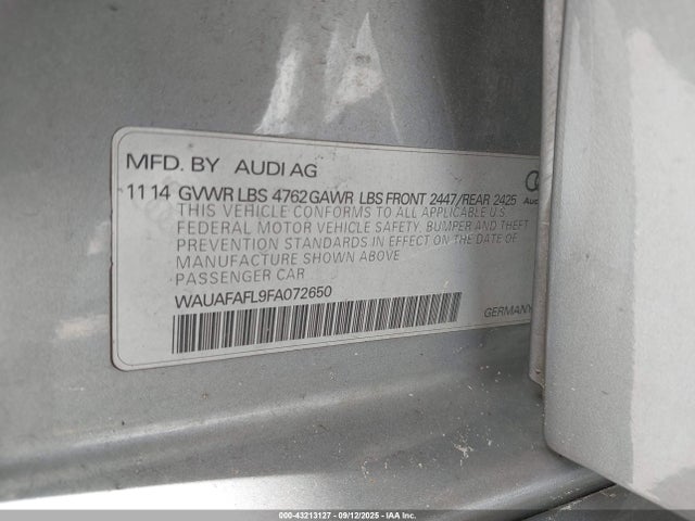 2015 AUDI A4 WAUAFAFL9FA072650 Photo 8